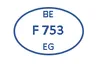 Ovaal identificatiemerk BE F753 EG